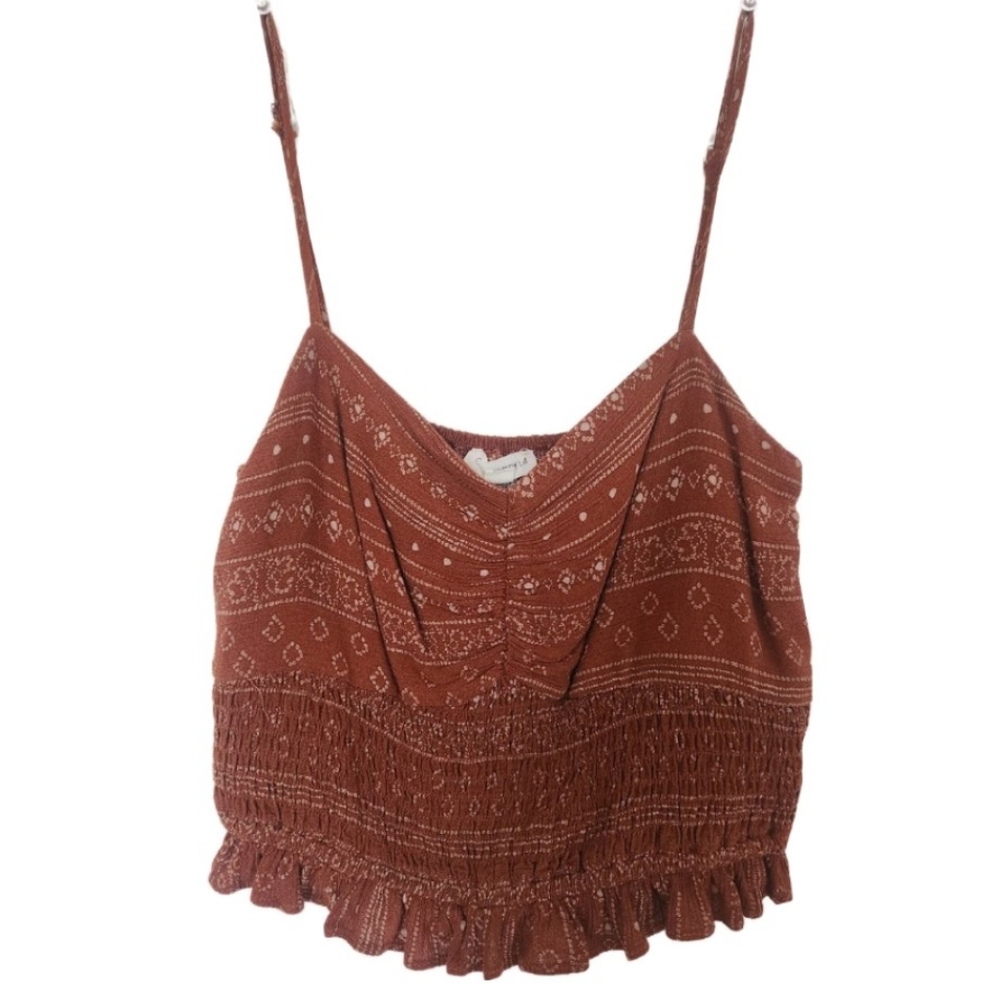 Boho Burnt Orange Spaghetti Strap Crop Top